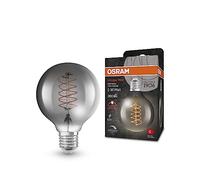 OSRAM Vintage 1906 Lampada a LED tinta fumo, 7.8 W, 360 lm, forma a sfera diametro di 80 mm e calzini E27, bianca calda, filamento a spirale, dimmerabile, fino a 15.000 ore di durata della vita