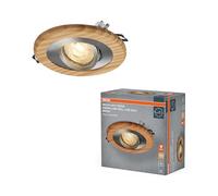 OSRAM Wood LED Spot GU10 Bright 4,5W Nickel Satinato, Effetto Legno, Alluminio, Combinazione di Materiali Naturali, Set da 3