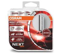 OSRAM XENARC NIGHT BREAKER LASER D2S Next Generation, +200% di luce, bulbo HID allo xeno, lampada a scarica, 66240XNN-HCB, scatola doppia (2 lampade)