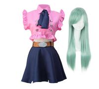 OSRDFV Elizabeth Liones Costume da cosplay da donna con parrucca - The Seven Deadly Sins Wrath of the Gods gioco di ruolo,Halloween,anime feste di carnevale,per ragazze (Elizabeth Liones Cosplay,M)