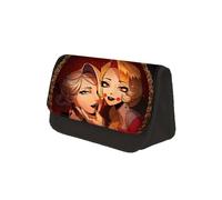 OSRDFV Hazbin Hotel Anime Astuccio Stampato Alastor/Angel Dust Cartoon Double Layer Pen Case Creative Student Stationery Schoolbag Accessori, Tipo 2, 22*7.5*13cm, Stile Artisan
