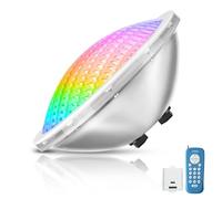 OSREE 30W Lampada Piscina LED PAR56 Sott'acqua, Faro Piscina RGB Multicolore Dimmerabile 1200lm, Timer 2/4/6H, Acciaio Inox 316 IP68 Impermeabile Luce Piscinas con Telecomando, 12V AC