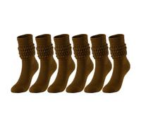 OSRGZRNGR 3a Set di 2 calzini morbidi da donna morbidi extra lunghi scrunch alti al ginocchio calzini versatili colore senza sforzo stile beige, Caff, 8