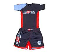 OSS Sports - Kit da uomo BJJ, MMA, Grappling, top a compressione e pantaloncini, set da 2 pezzi - BJJ Jiu Jitsu Rash Guards, BJJ, No GI, MMA, Nero, M