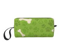 Ossa della zampa di cane verde, Borsa per il trucco Borsa per cosmetici Borsa da toilette da viaggio portatile Borsa per trucco Organizer