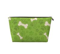 Ossa della zampa di cane verde, Borsa per il trucco Borsa per cosmetici Borsa da toilette da viaggio portatile Borsa da toilette