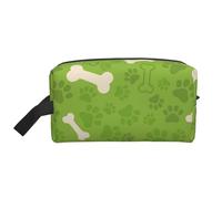 Ossa della zampa di cane verde, Borsa per il trucco Borsa per cosmetici Borsa da viaggio portatile da viaggio Borsa per trucco Organizer