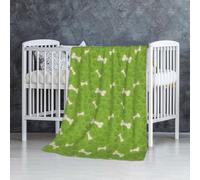 Ossa di zampa di cane verde,Coperta morbida, calda, anti-pilling, in flanella, peluche, 76 x 127 cm