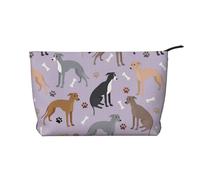 Ossa e zampe di levriero italiano, Borsa per cosmetici in velluto a coste Borsa per il trucco Borsa da viaggio portatile