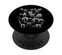 Ossa preistoriche fossili di scheletro di dinosauri PopSockets PopGrip Adesivo