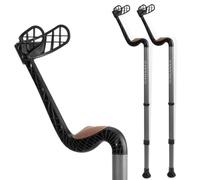 Ossenberg GANYMED - Supporto per avambraccio, con impugnatura anatomica morbida in sughero, supporto per avambraccio regolabile in altezza, in metallo leggero, stampelle con base in gomma, fino a 120