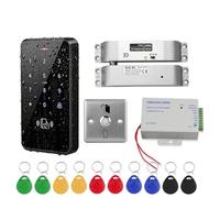 Ossentry Access Security Systems - Controller di accesso impermeabile IP68 con alimentazione CC, pulsante interruttore della porta, 10 portachiavi identificativi, blocco elettrico