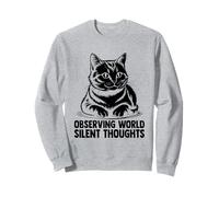 Osservare il mondo pensieri silenziosi Amante dei gatti Feline Pet Meow Felpa
