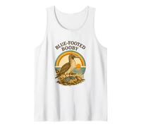 Osservatore di uccelli con i piedi blu Booby Bird Retro Tramonto Canotta
