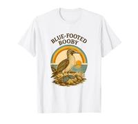 Osservatore di uccelli con i piedi blu Booby Bird Retro Tramonto Maglietta