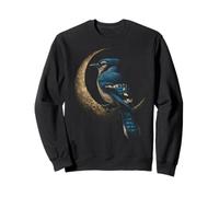 Osservazione degli Uccelli celesti Blue Jay Crescent Moon Felpa