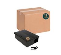 Ossian MASTERBOX Trappola per Ratti e Topi con Chiave - Contenitore per Esche Topicida Professionale HACCP, Anti-Manomissione, per Interno ed Esterno, Sicura per Bambini e Animali (12)