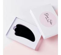 Ossidiana Naturale Gua Sha Raschietto Massaggio Rullo Guasha Strumento Massaggio Gouache Pietra Viso Rullo di Giada Massaggiatore Raschietto Viso,Black Roller decorazione della stanza (Color : Black