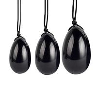 Ossidiana Nera Yoni Egg Massaggio Di Giada Naturale Pietra Di Cristallo Per Esercizi Di Kegel Massaggio Muscolare Ben Wa Balls Palla Da Massaggio,Rosa-3PCS