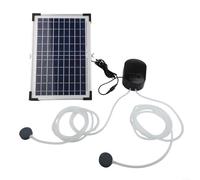 Ossigenatore per laghetto ad energia solare, 15 W, pompa di ossigeno per acquario, aeratore per acquario, aeratore per pesca, con tubo e pietre d'aria, per giardino, piscina all'aperto e stagno