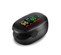 Ossimetro da dito, pulsossimetro, pulsossimetro sportivo per la misurazione della frequenza cardiaca e della saturazione di ossigeno (nero)