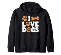 Osso con impronta di zampa di I Love Dogs Felpa con Cappuccio