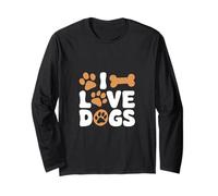 Osso con impronta di zampa di I Love Dogs Maglia a Manica