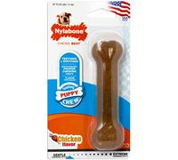 Osso per cuccioli Nylabone Puppy Bone | Giocattolo masticabile per la dentizione e l'igiene dentale dei cuccioli | Gusto pollo | Small | Per cuccioli in fase di dentizione fino a 11 kg