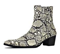 OSSTONE Stivaletto da uomo heel Chukka in pelle Stivaletti firmati Scarpe casual tacco Chelsea Stivali OS-JY039-10-R