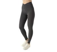 Ossy's Leggings sportivi in lycra extra a vita alta a coste traspiranti morbide testurizzate grigio antracite, Grigio, M Slim Long