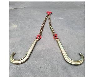 Ostacolo auto Breakdown Car 5T Catena Di Traino Per Trasporto Gancio A J Gambo Lungo, Accessori Per Veicoli Di Soccorso Ad Alta Resistenza, Catene Di Trasporto Zincate Con Ganci Di Presa All'estremità