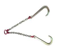 Ostacolo Auto Catena di Traino A Doppio Filo 4T/5T con 2 Ganci di Presa, Lunghezza Catena 1 M, Catena di Traino per Auto in Panne con Gancio A J E Gambo Lungo(4T Double Stranded)