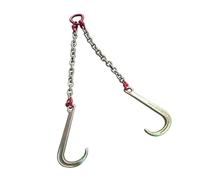 Ostacolo auto Catena Di Traino Per Trasporto - Gancio Per Rimorchio J Per Auto Da 4T/5T, Gancio Di Traino A Gambo Lungo, Catena Di Traino Di Sicurezza Zincata Per Trasporto(5T chain+double hook)
