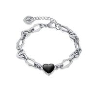 OSTAN Bracciale da donna in acciaio inox, a forma di cuore, per donne