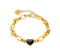 OSTAN Bracciale da donna in acciaio inox, a forma di cuore, per donne