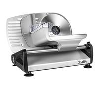 Ostba SL518 Affettatrice Elettrica Professionale da Casa, Diametro 19 cm, 150 W, Acciaio Inossidabile, Spessore Max 15 mm, Blocco di sicurezza, Multifunzione, Universale, Argento