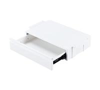 OSteed Cassetto in metallo bianco con grande estensione scorrevole, organizer estraibile montato sotto tavolo piatto in legno o banco da lavoro