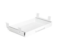 OSteed Organizer per cassetti sotto la scrivania, 53,3 cm, bianco, aggiornato con staffe regolabili, cassetto scorrevole estraibile sotto il tavolo con 4 vassoi divisori, accessorio per cassetto da