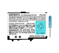 OSTENT 3.7V 1200mAh Batteria Ricaricabile agli ioni di litio Polimeri di litio Kit di Strumenti per Nintendo DSL NDS Lite