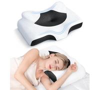 Osteo Cuscino cervicale per alleviare il dolore al collo, design cavo, in memory foam, inodore, con custodia rinfrescante, cuscino ortopedico regolabile per dormire, supporto contorno per chi dorme