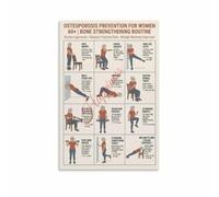Osteoporosis Prevention Poster For Seniors Women Bone Health Exercise Chart Decor