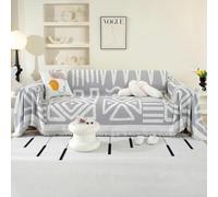 OstepDecor Copridivano 2 Posti, 180 x 260 cm, Telo Copridivano in Chenille per Tutte le Stagioni, Coperta Divano Ultrap Morbida, Anti Macchia, Facile da Pulire e Lavabile, Gris Claro Bohemio