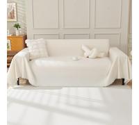 OstepDecor Copridivano 3 Posti, 180 x 300 cm, Telo Copridivano in Chenille per Tutte le Stagioni, Coperta Divano Ultrap Morbida, Anti Macchia, Facile da Pulire e Lavabile, Beige Sólido