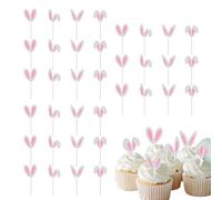 Ostern Kuchen Topper - Osterhasen Cupcake Topper 36er Set Papier Wiederverwendbar | Hasenohren Kuchenaufsatz Osterdekoration Heimparty Tischdekoration | Dekorativer Hase Karneval Festlich Geburtstag 4
