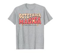 Ostetrica Magica Idea Originale Una Ostetrica Donna Maglietta, Uomo, Grigio Melange, 3XL