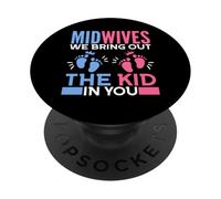 Ostetriche tiriamo fuori il bambino in te parto ostetrica PopSockets PopGrip Adesivo