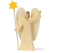 Ostheimer Angelo Con Stella Set Di 2 Figure In Legno, Natale