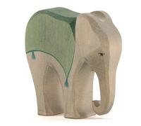 Ostheimer Elefante Con Sella (Verde), Figura In Legno