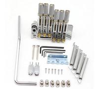 ostituzione Del Ponte Per Chitarra 1 Set Di 6 Corde Per Chitarra Paletta Con Cordiera A Ventaglio E Ponte Tremolo(Silver)