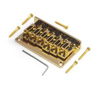 ostituzione Del Ponte Per Chitarra Ponte Per Chitarra Fisso A 6 Corde Bordo Inferiore Per Corde Posteriori Doppio Canale Regolazione Multipunto(Gold)